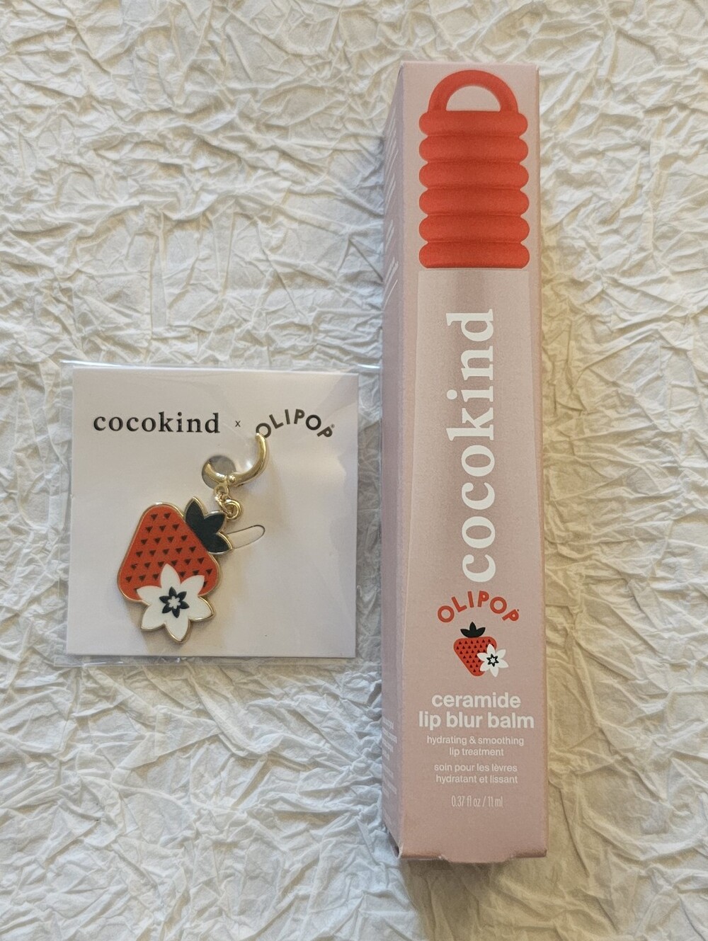 Cocokind x Olipop Ceramide Lip Blur Balm Strawberry Vanilla new Charm lipgloss